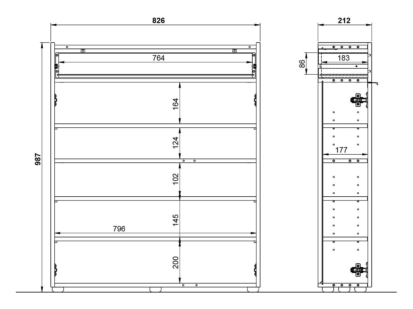 Комплект за антре Cirsale 111 (Графит + Navarra дъб)