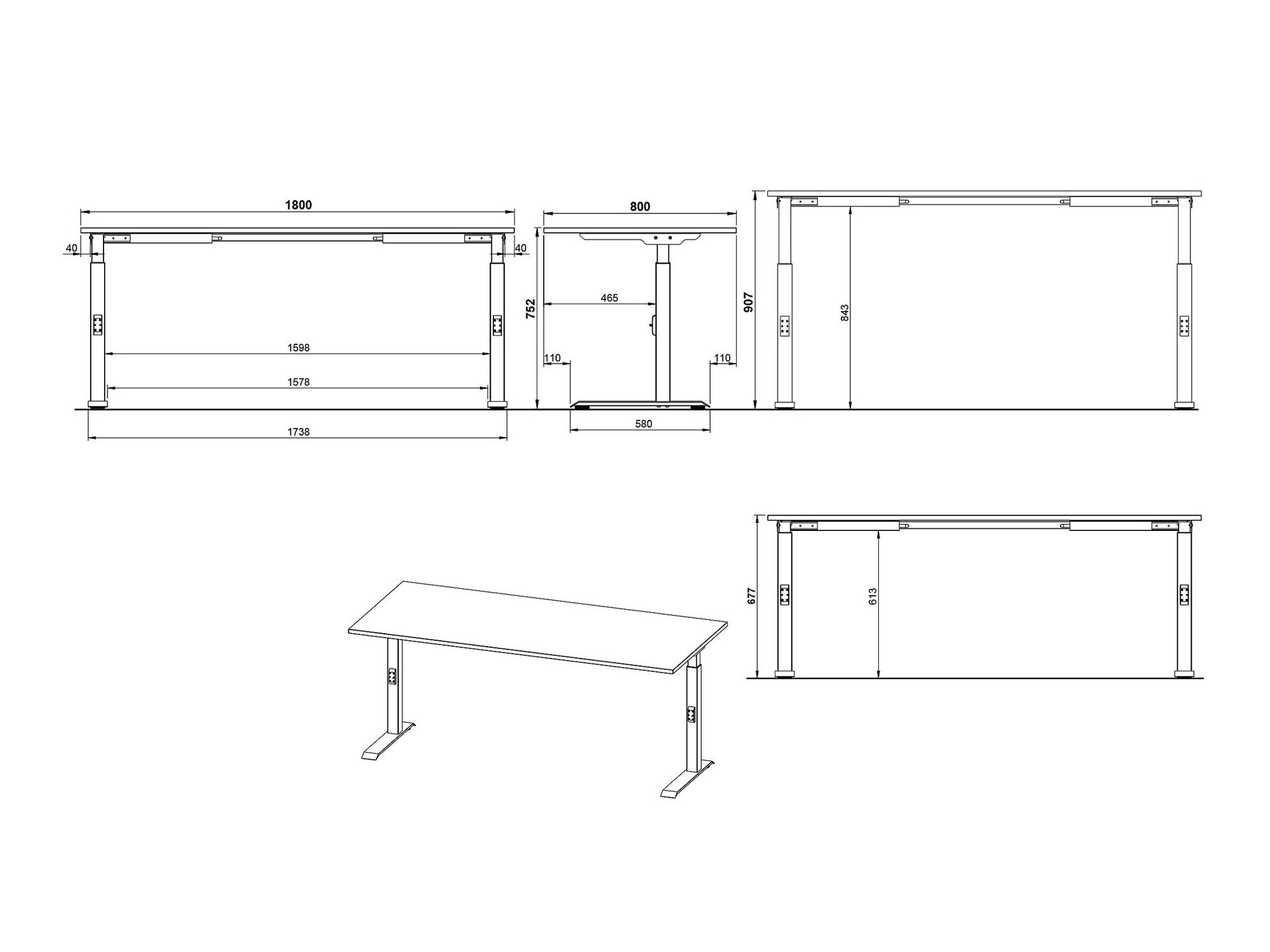 Офис бюро Vesbeno 111 (Графит + Черен)