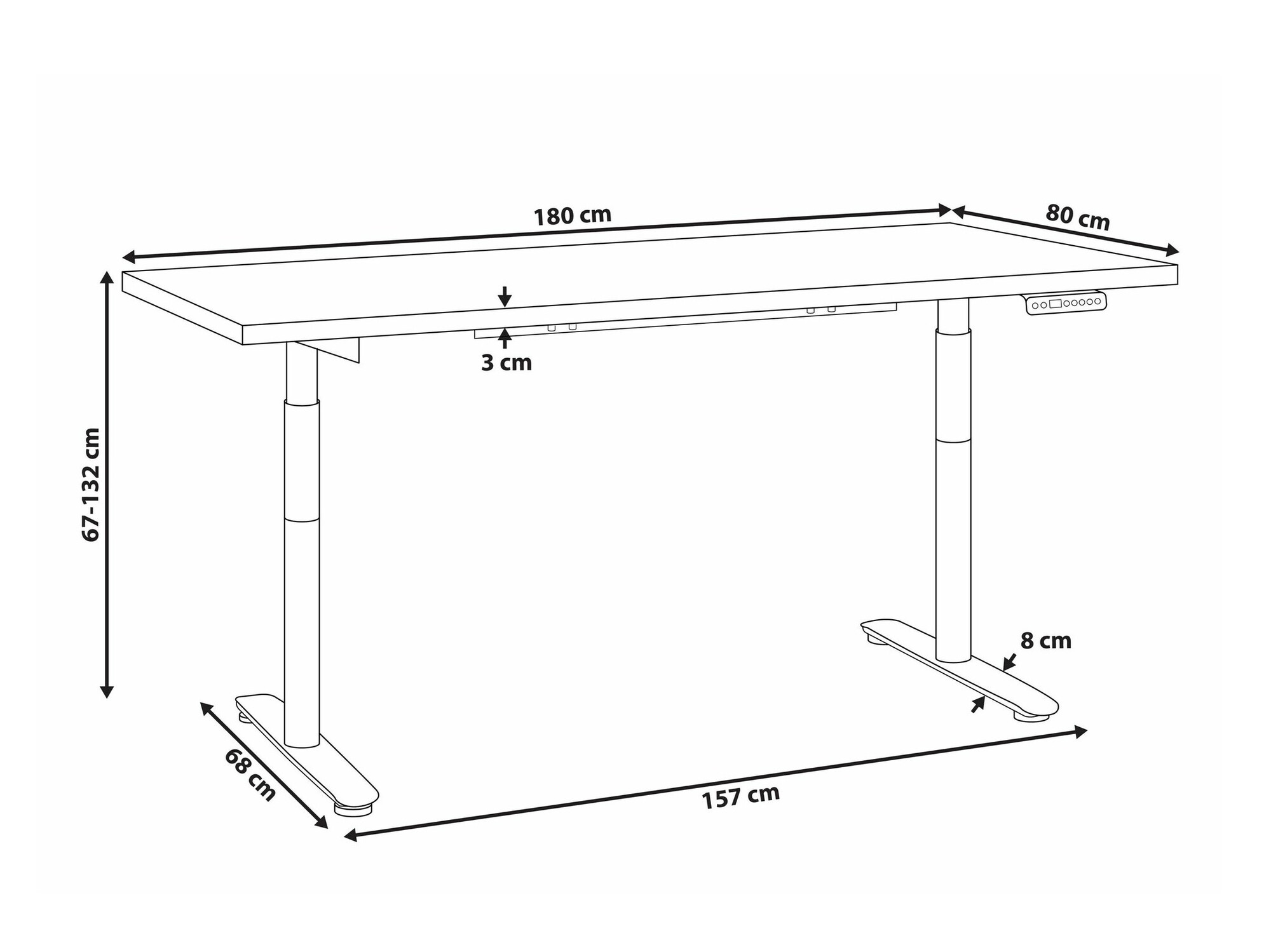 Офис бюро с регулируема височина Berwyn 2194 (Тъмно дърво)