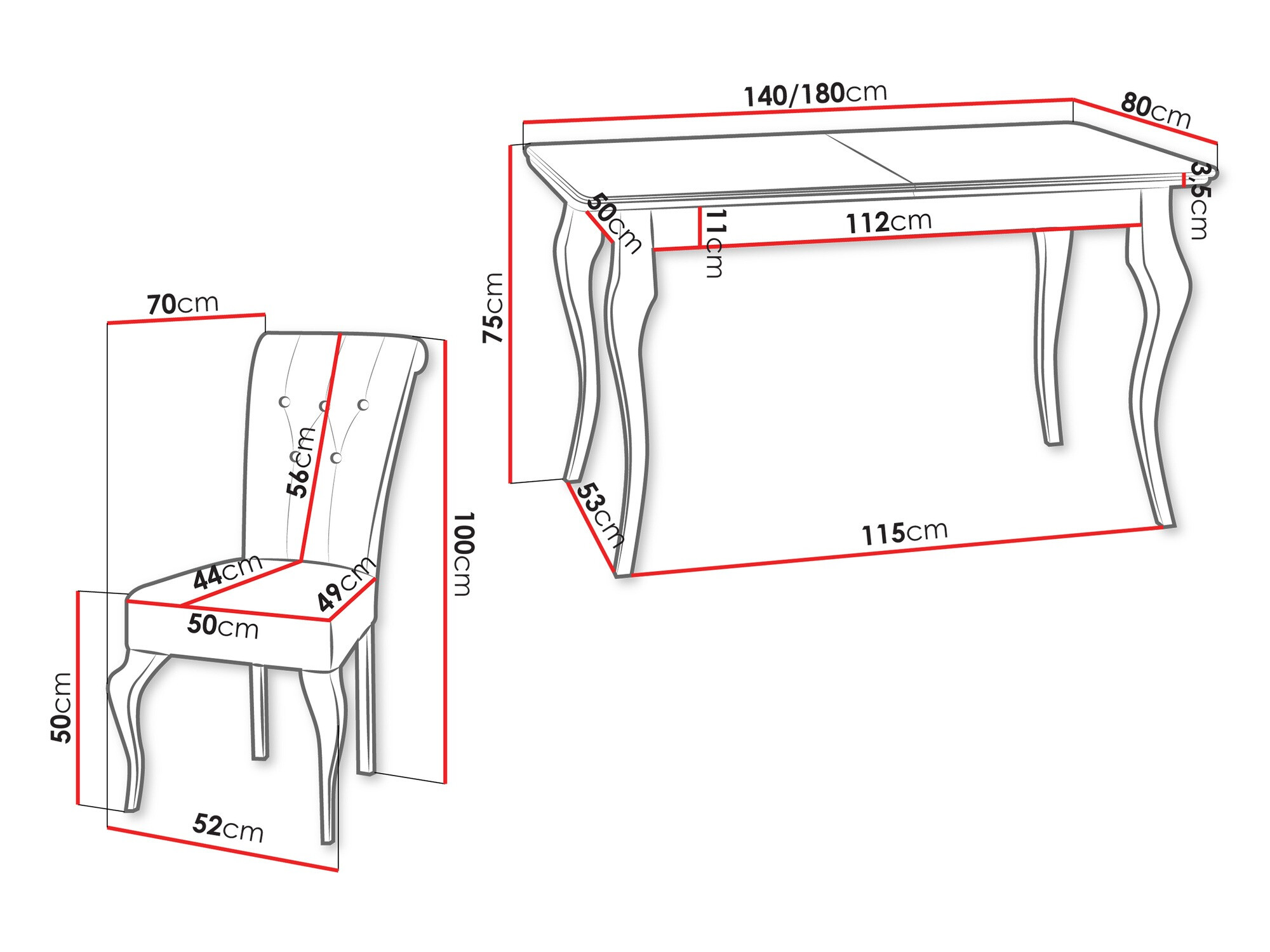 Маса и столове за трапезария Comfivo Gallina II (Paros 05)
