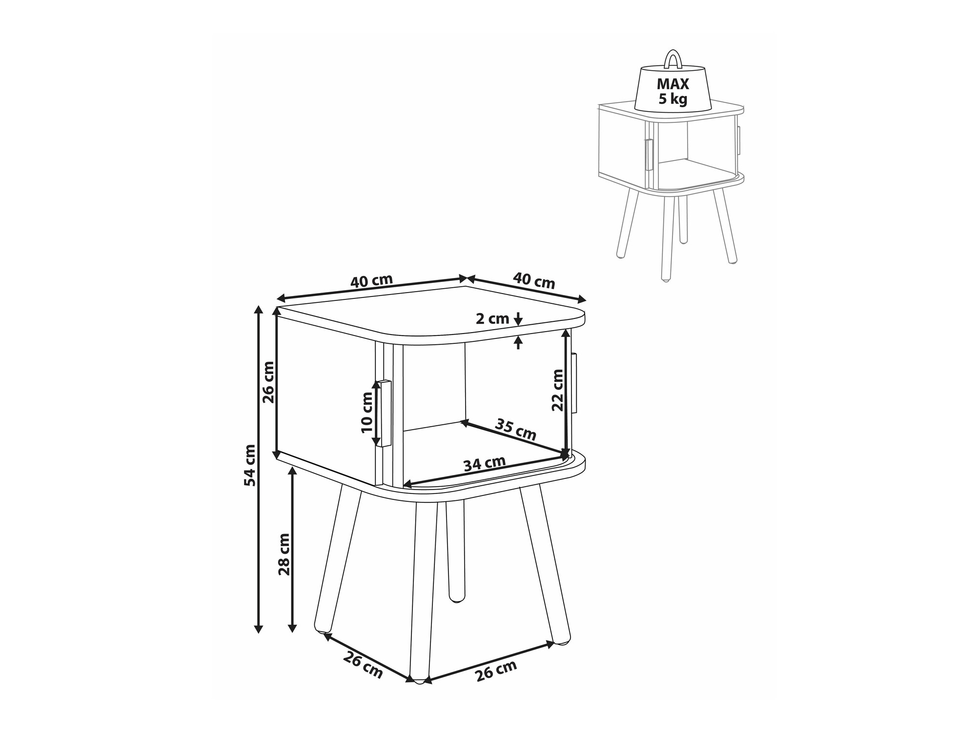 Нощно шкафче Sonveli 104