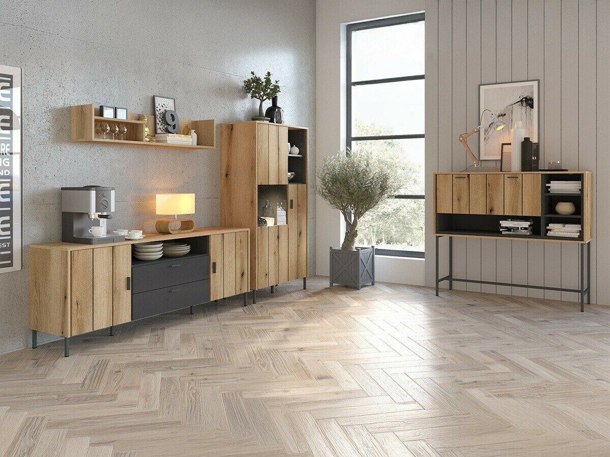 ТВ шкаф Morelmi 101 (Антрацит + Дъб)