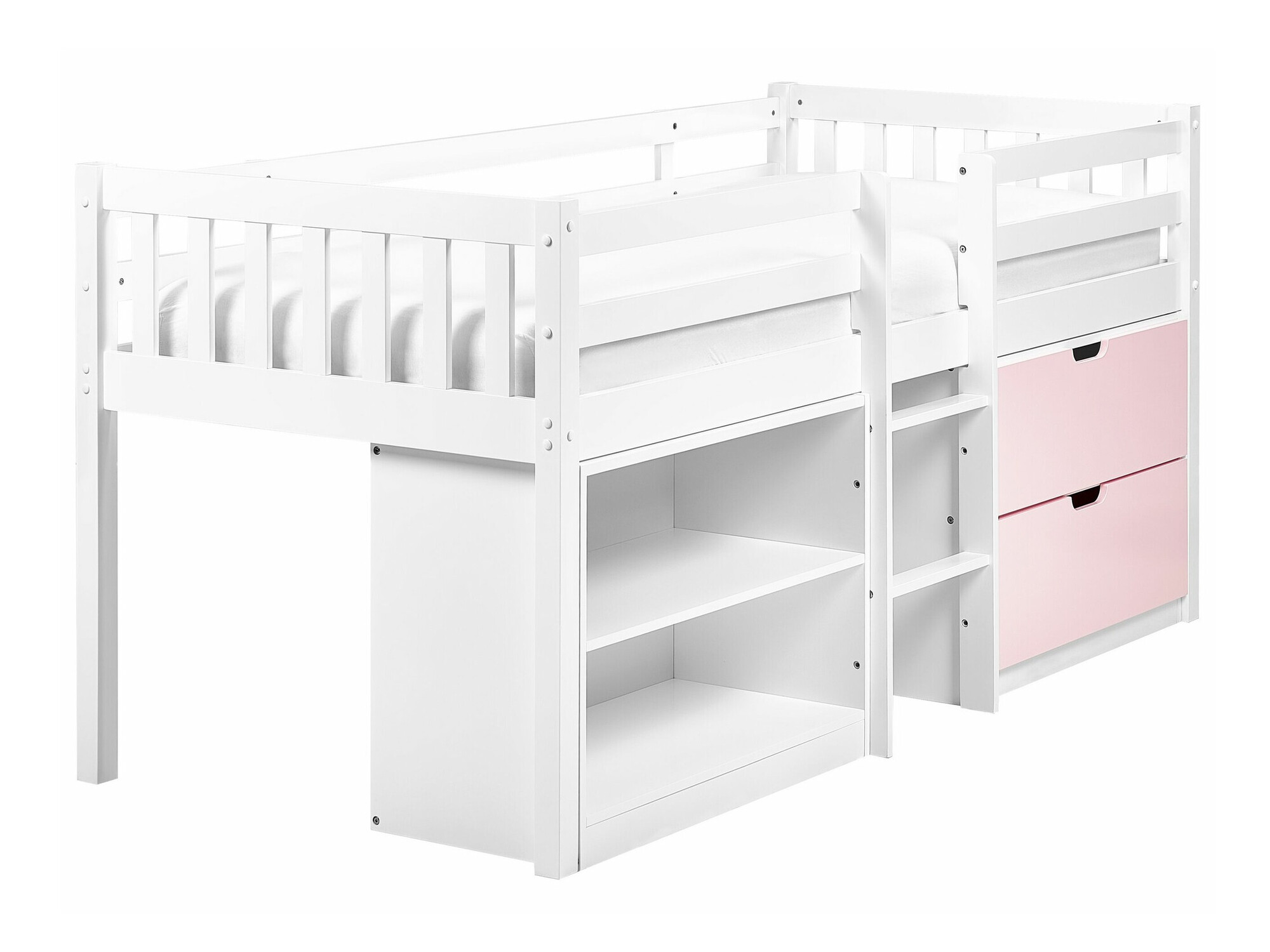 Високо легло Berwyn 2199 (Бял + Роза)