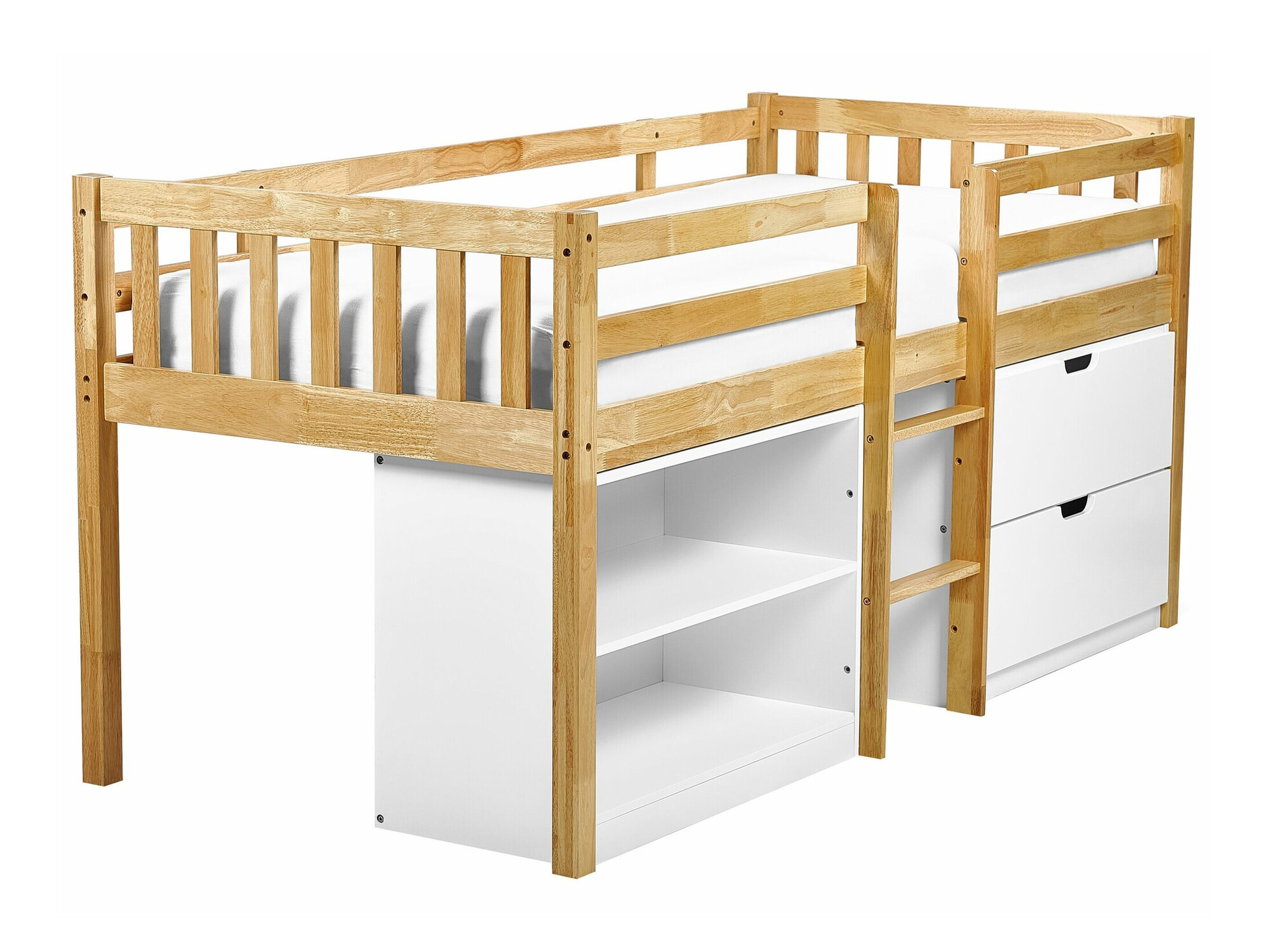 Високо легло Berwyn 2199 (Ярък дърво + Бял)