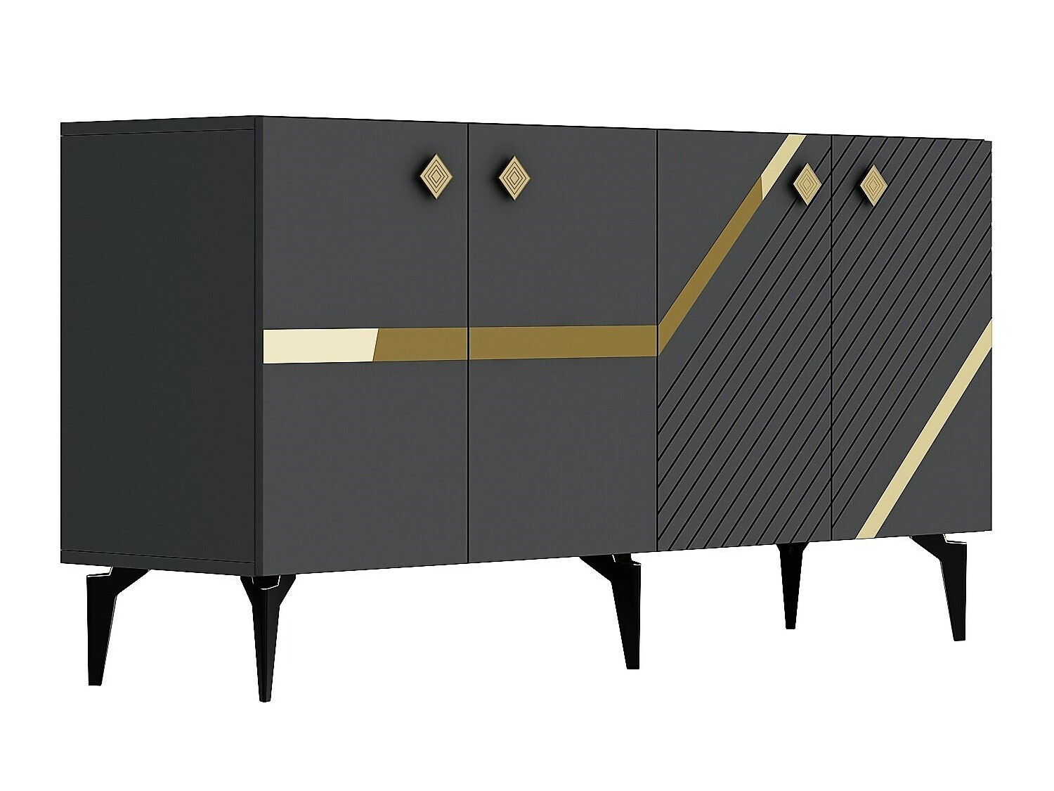 Шкаф Kailua 2265 (Антрацит + Златно)