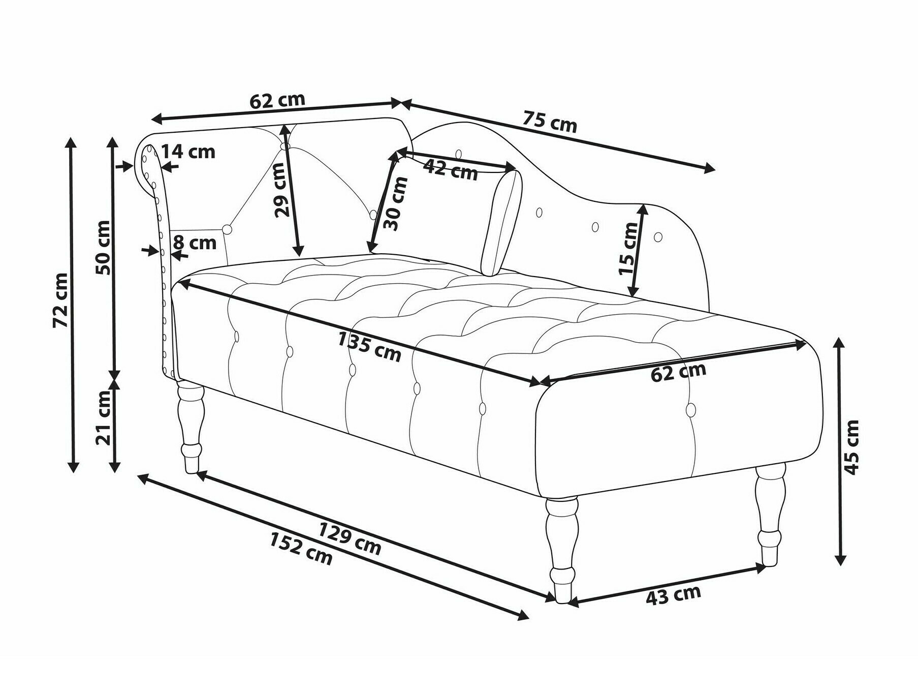 Кушетка Berwyn 2201 (Сив)