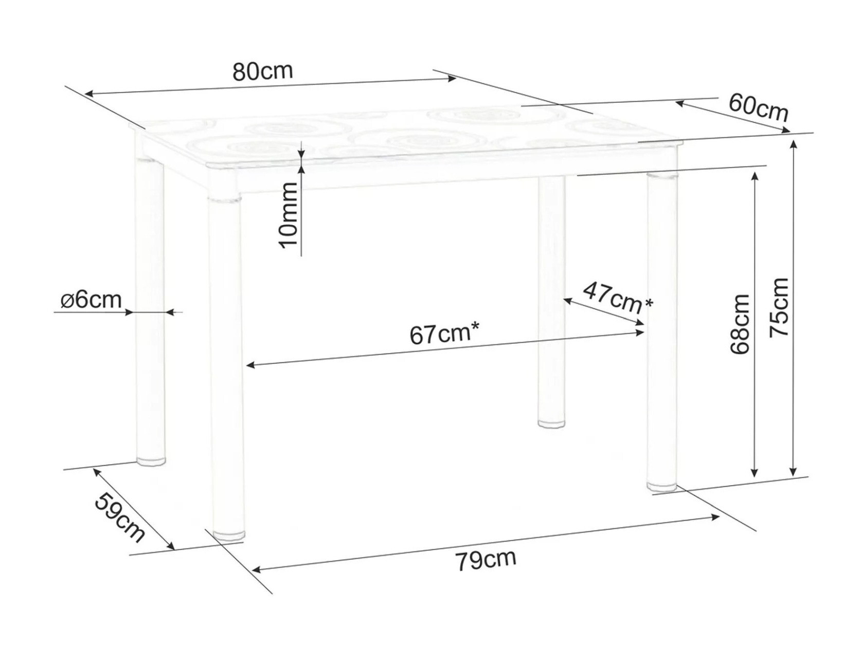 Маса Detroit 603 (Черен)