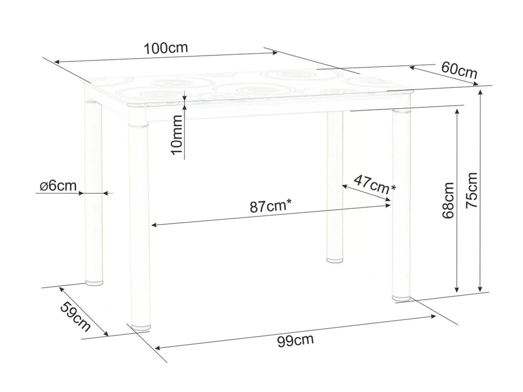 Маса Detroit 604 (Сметана)