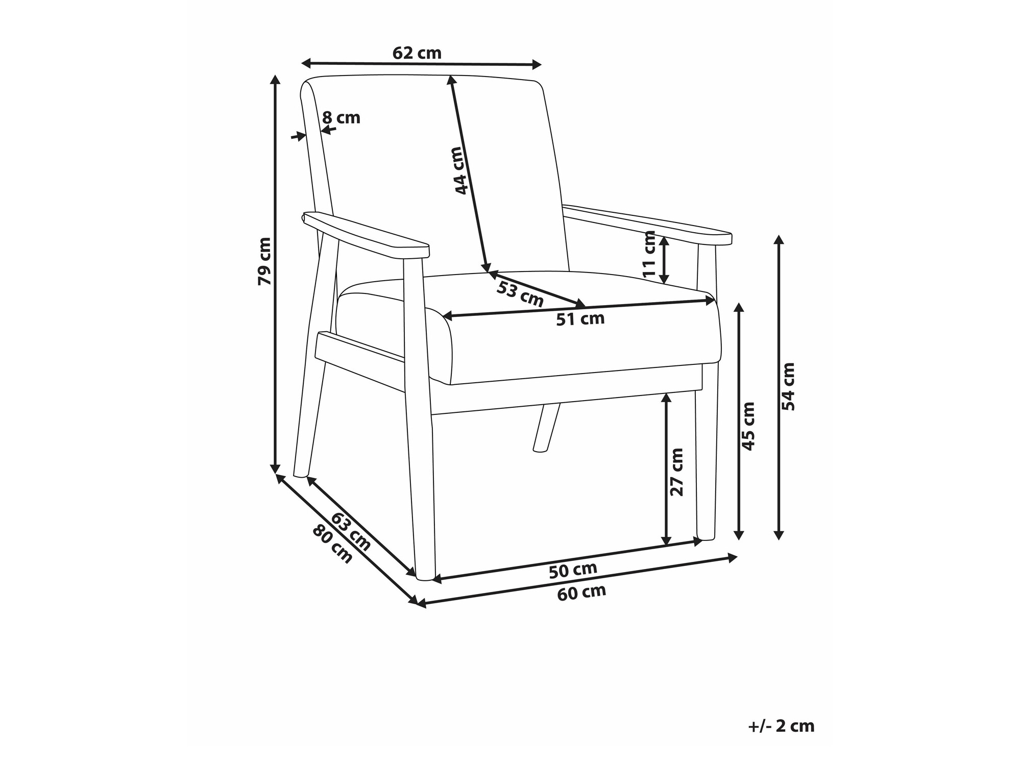 Фотьойл Berwyn 2214 (Ярък дърво + Бял)
