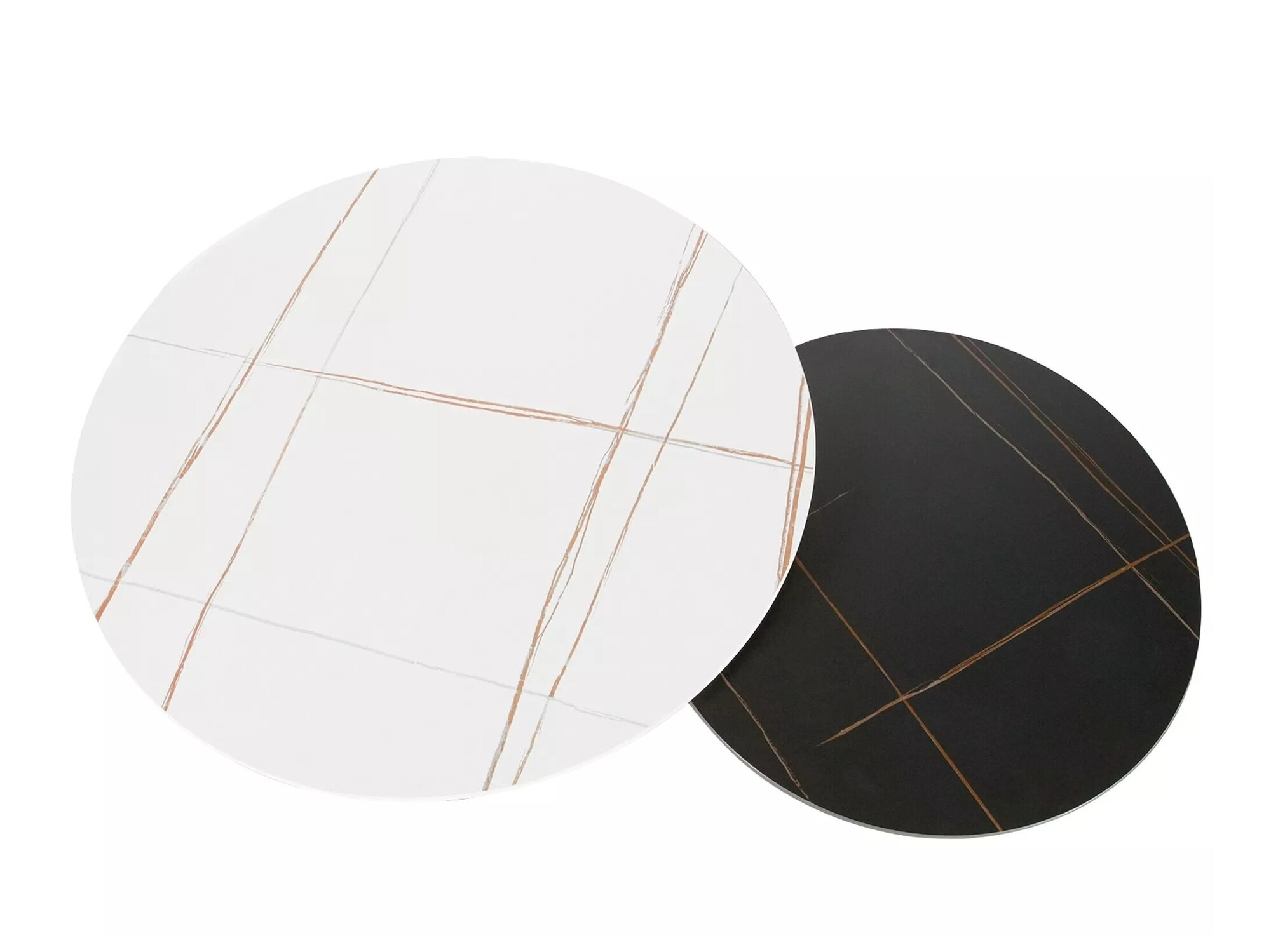 Комплект масички за кафе Detroit 607 (Бял мрамор + Черен мрамор)