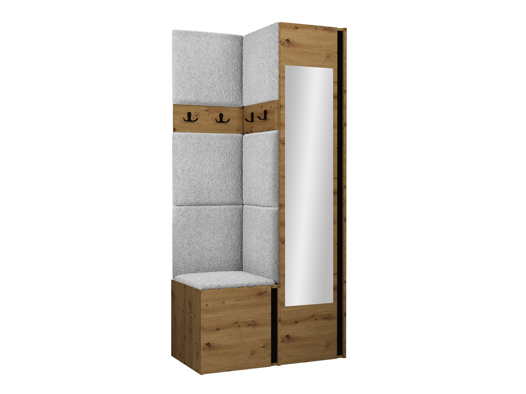 Комплект за антре Pinis XXV (Artisan дъб + Черен)