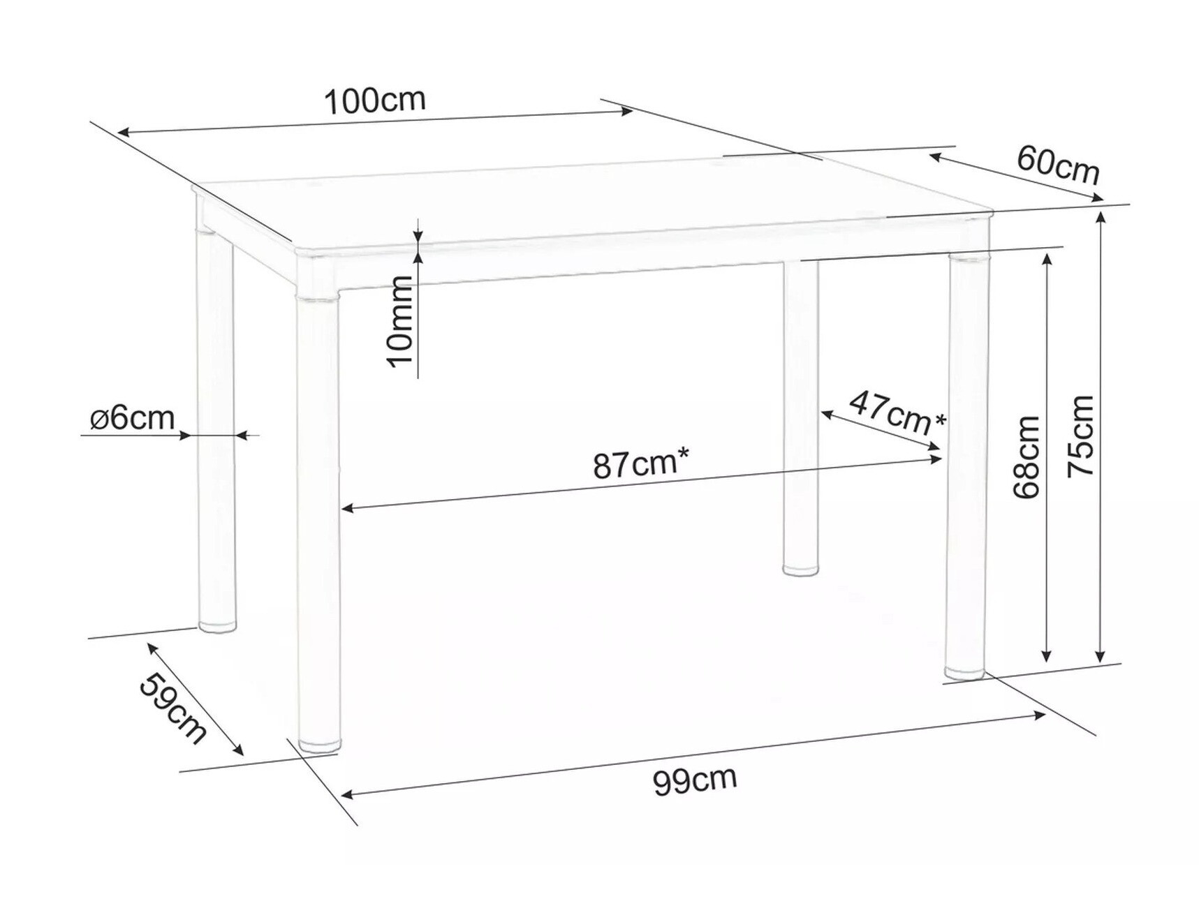 Маса Detroit 608 (Сметана)