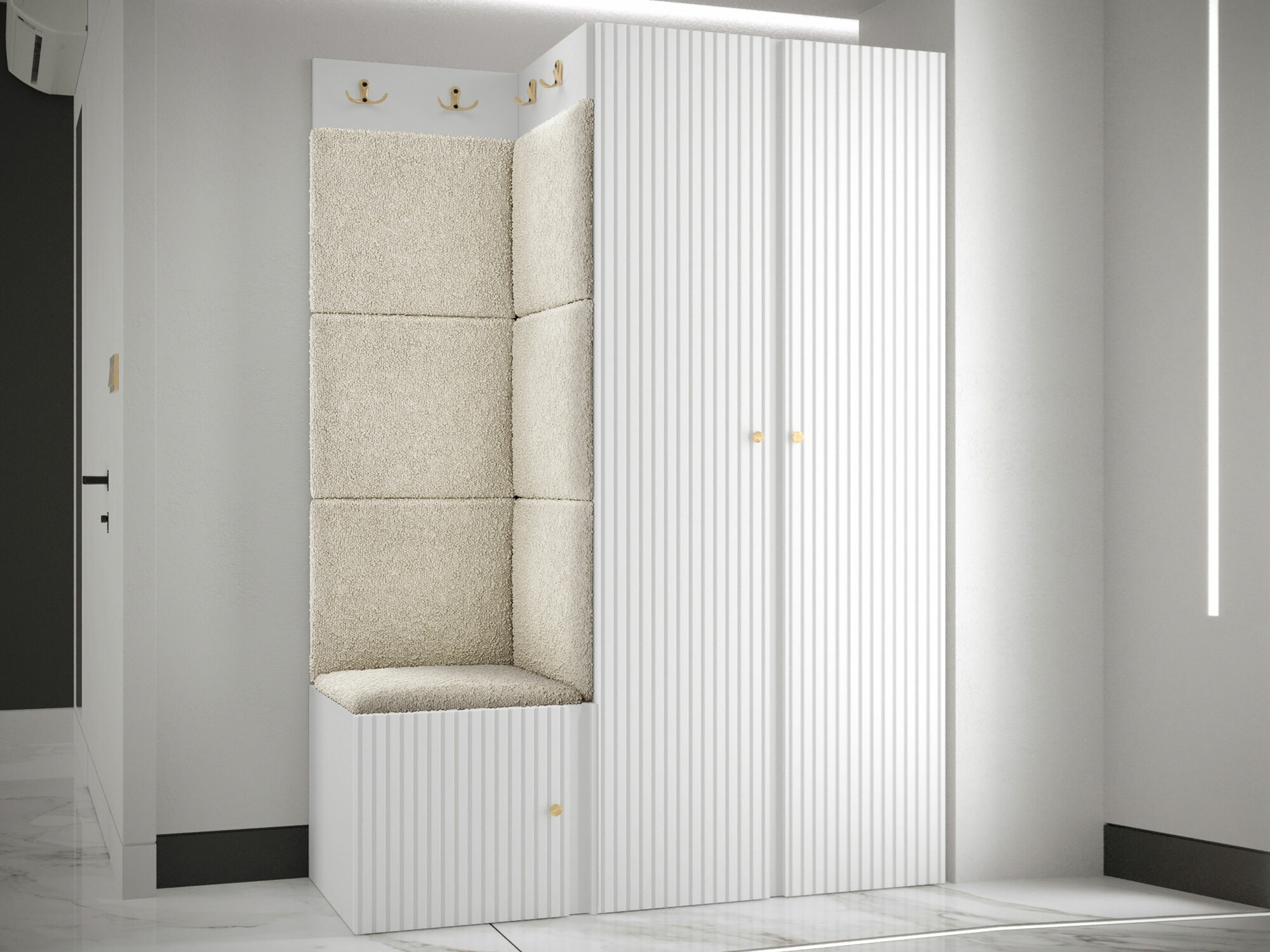 Комплект за антре Hartford 387 (Бял)