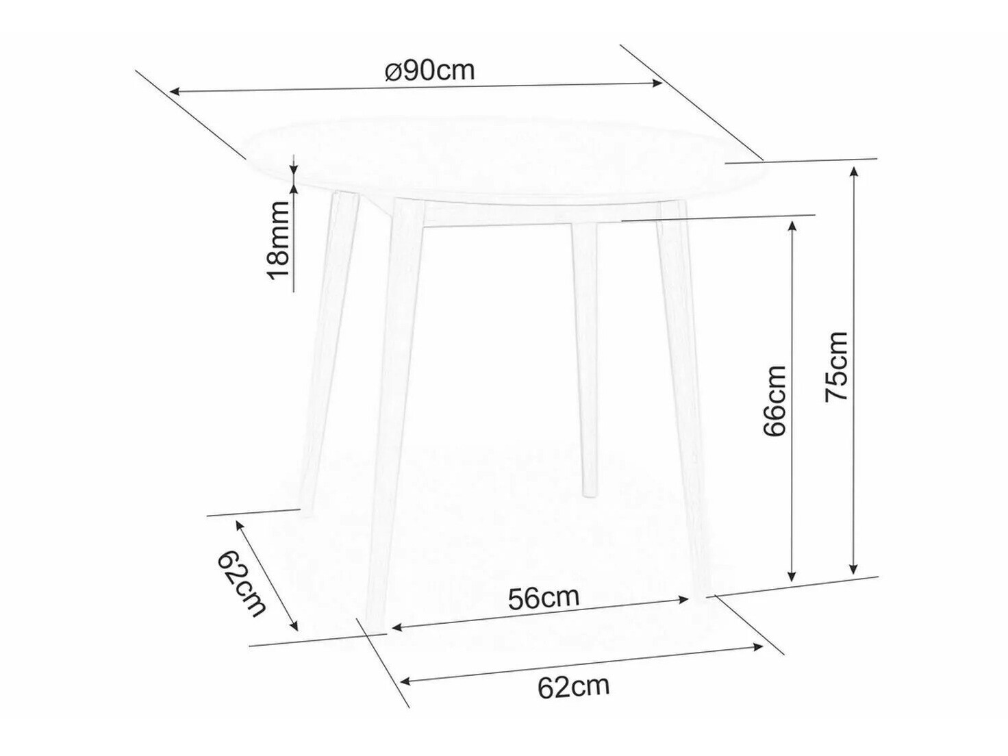 Маса Detroit 641 (Бял)