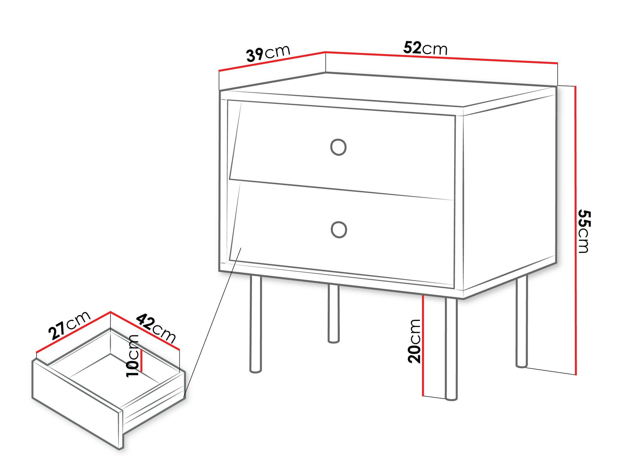 Комплект нощни шкафчета Feletri 106 (Бял)