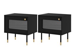 Комплект нощни шкафчета Feletri 107 (Черен)