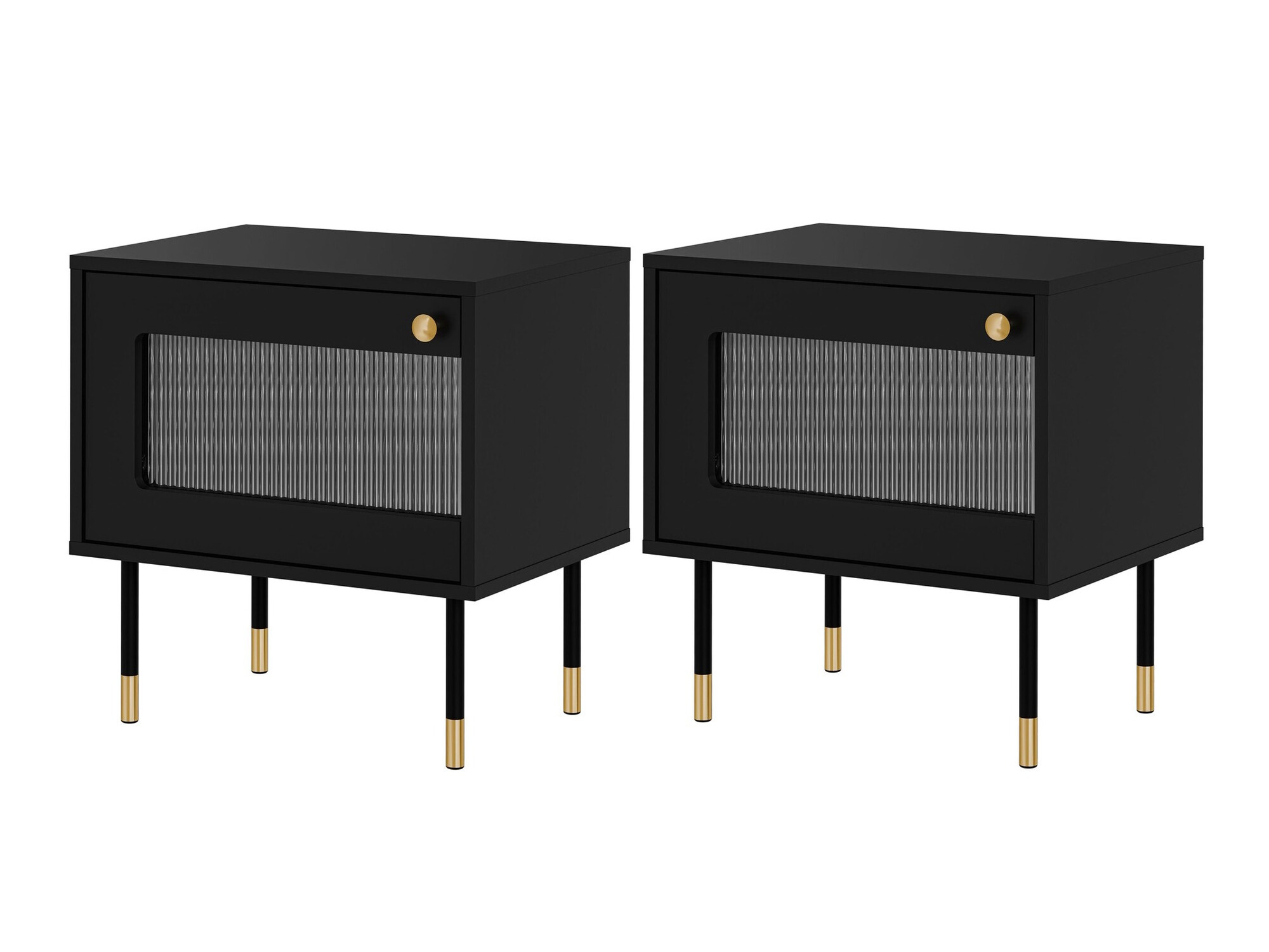 Комплект нощни шкафчета Feletri 107 (Черен)