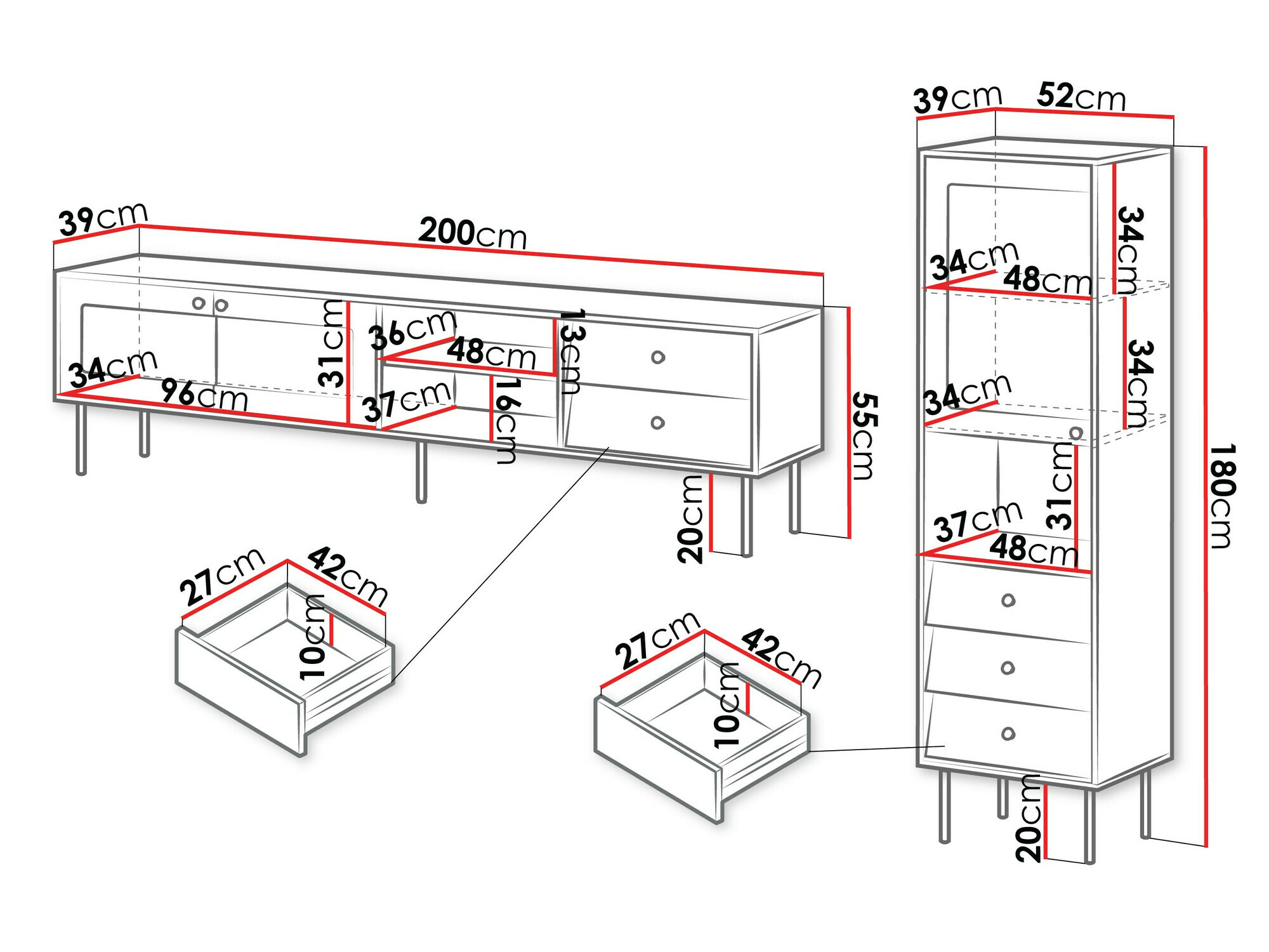 Комплект за хол Feletri 109 (Бял)