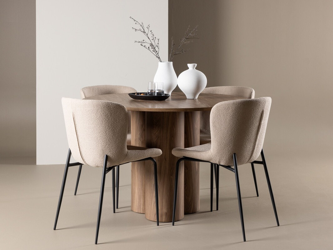 Маса и столове за трапезария Dallas 4562 (Кафяв)