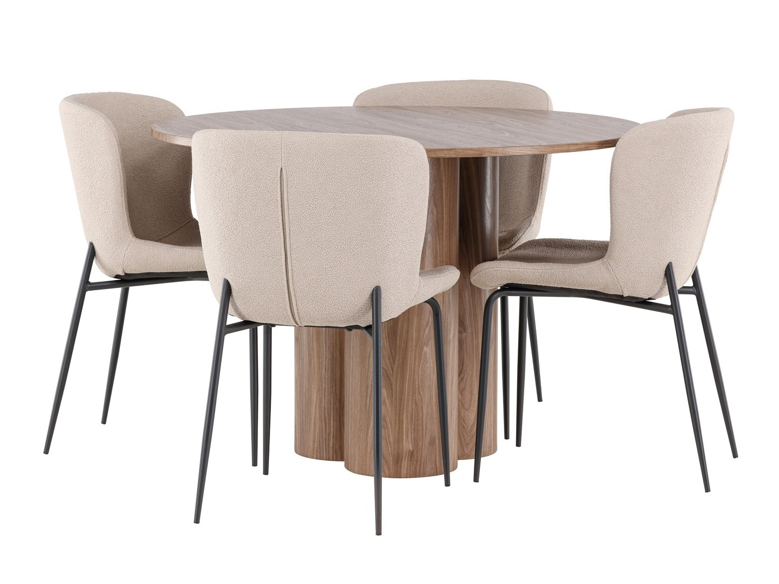 Маса и столове за трапезария Dallas 4562 (Кафяв)