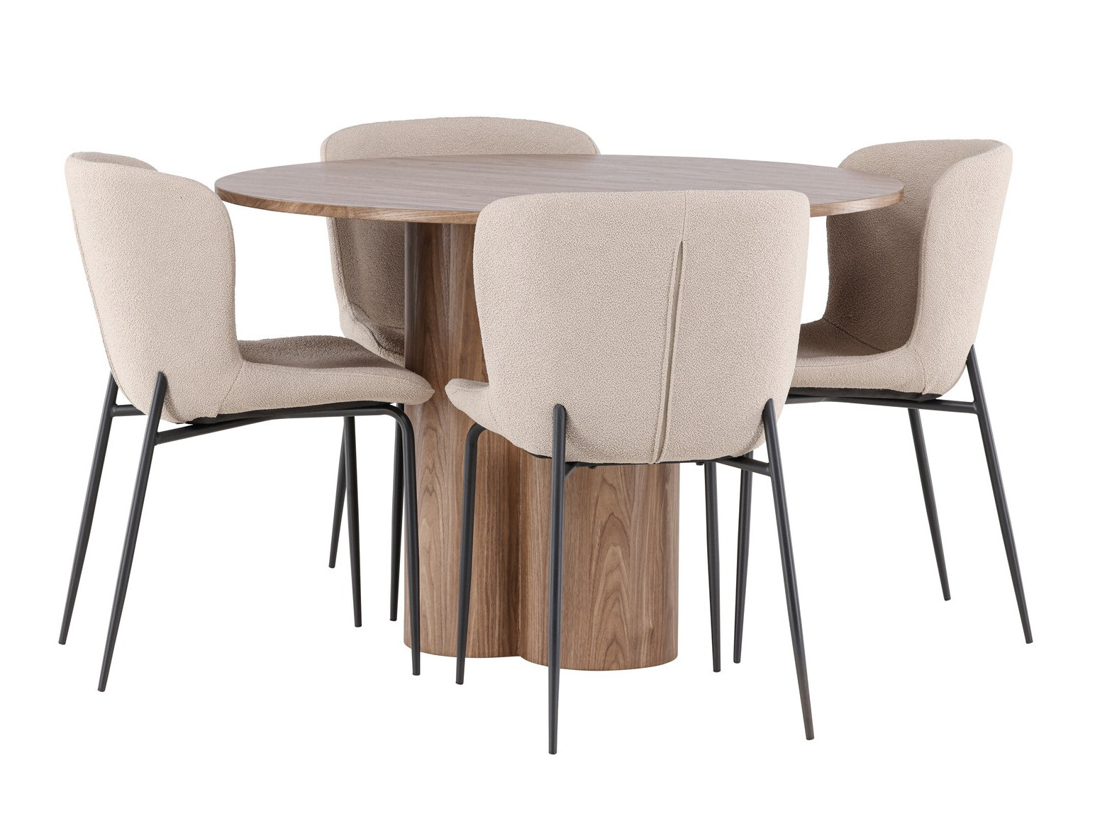 Маса и столове за трапезария Dallas 4562 (Кафяв)