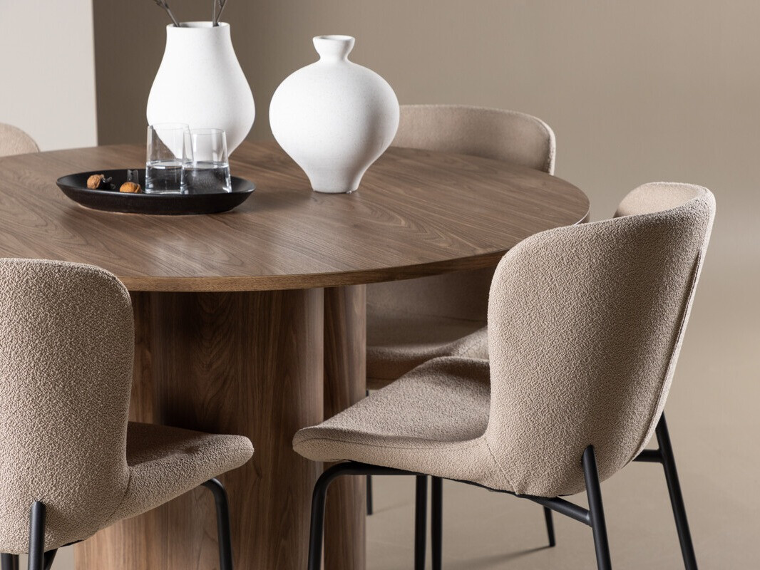 Маса и столове за трапезария Dallas 4562 (Кафяв)