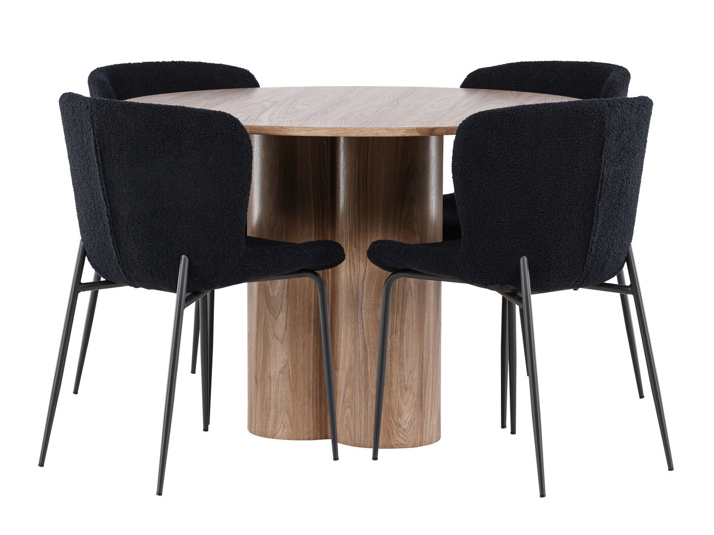 Маса и столове за трапезария Dallas 4562 (Кафяв)