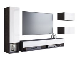 Комплект за хол Sarasota 124 (Matera сив + Бял гланц)