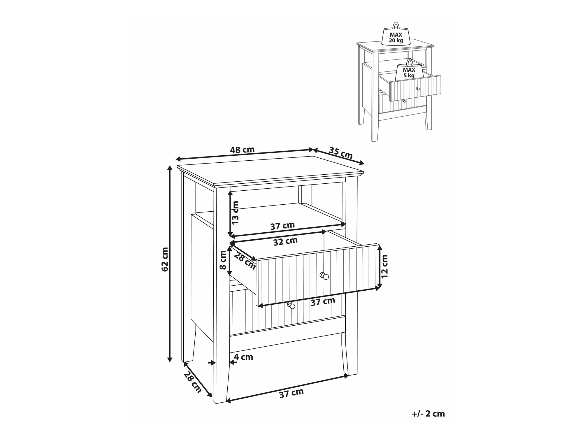 Нощно шкафче Romloru 104