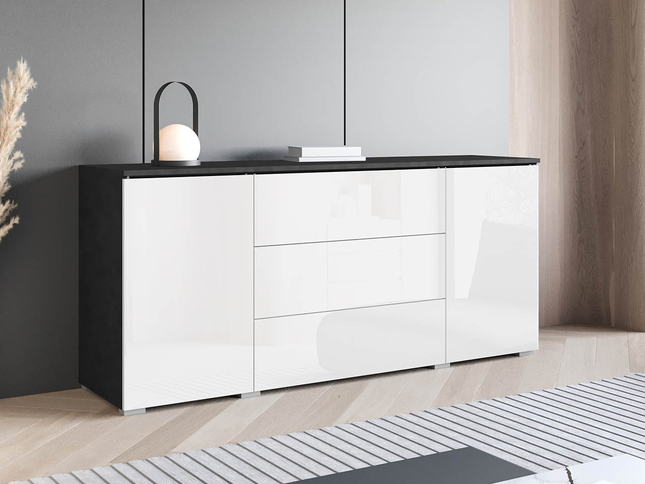 Скрин Mirfivo 102 (Matera сив + Бял гланц)