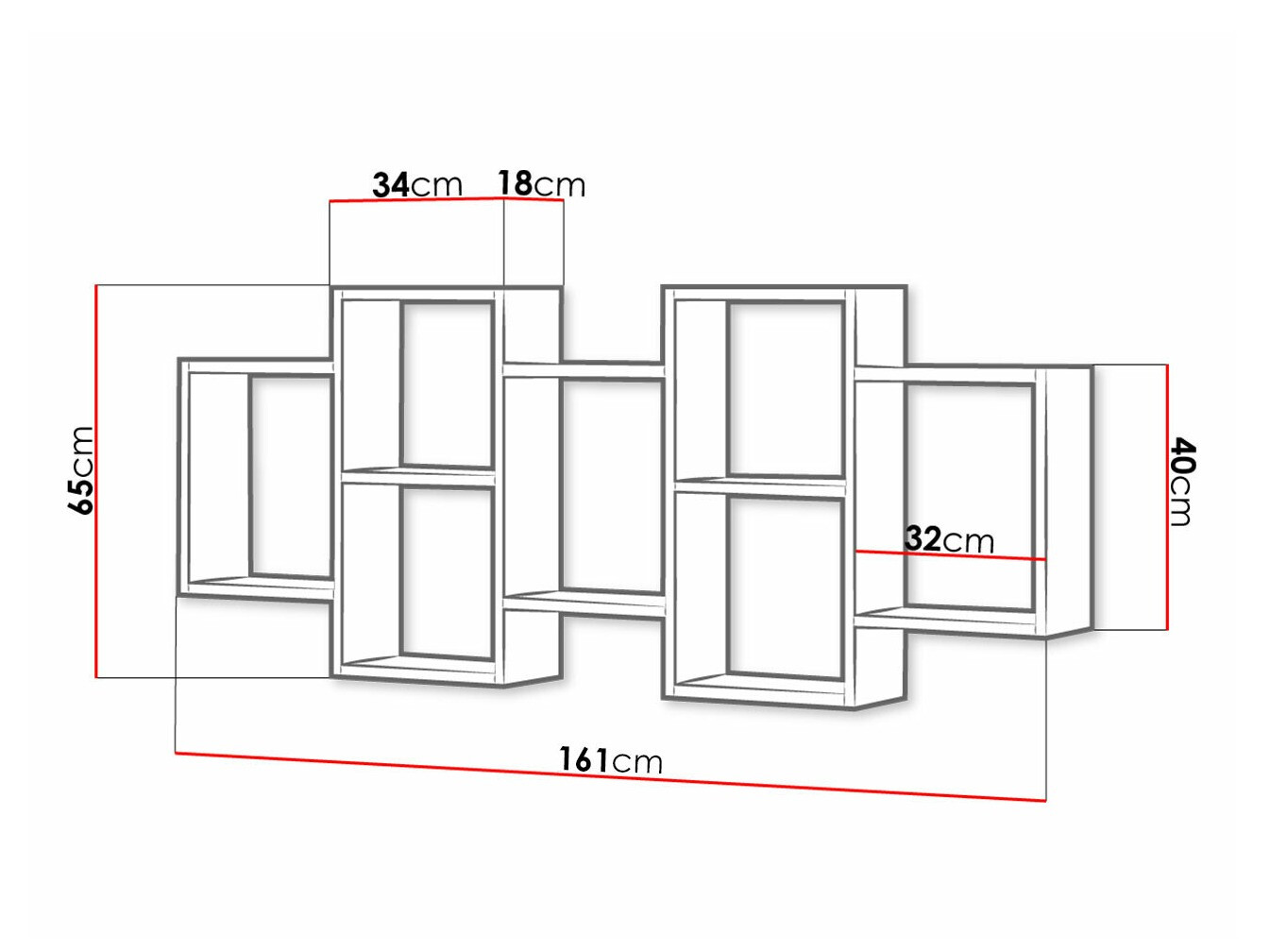 Стенна етажерка Sarasota 103 (Графит)