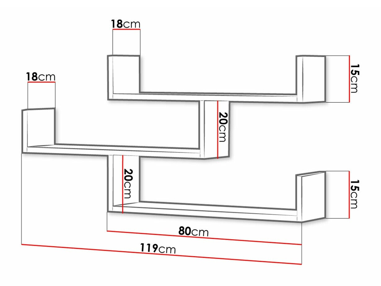 Стенна етажерка Sarasota 104 (Графит)