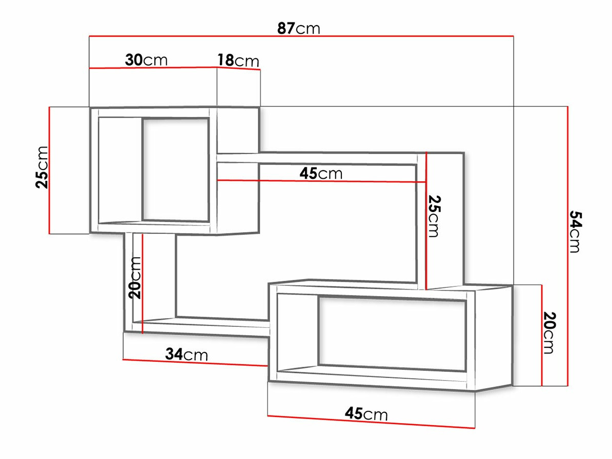 Стенна етажерка Sarasota 106 (Графит)