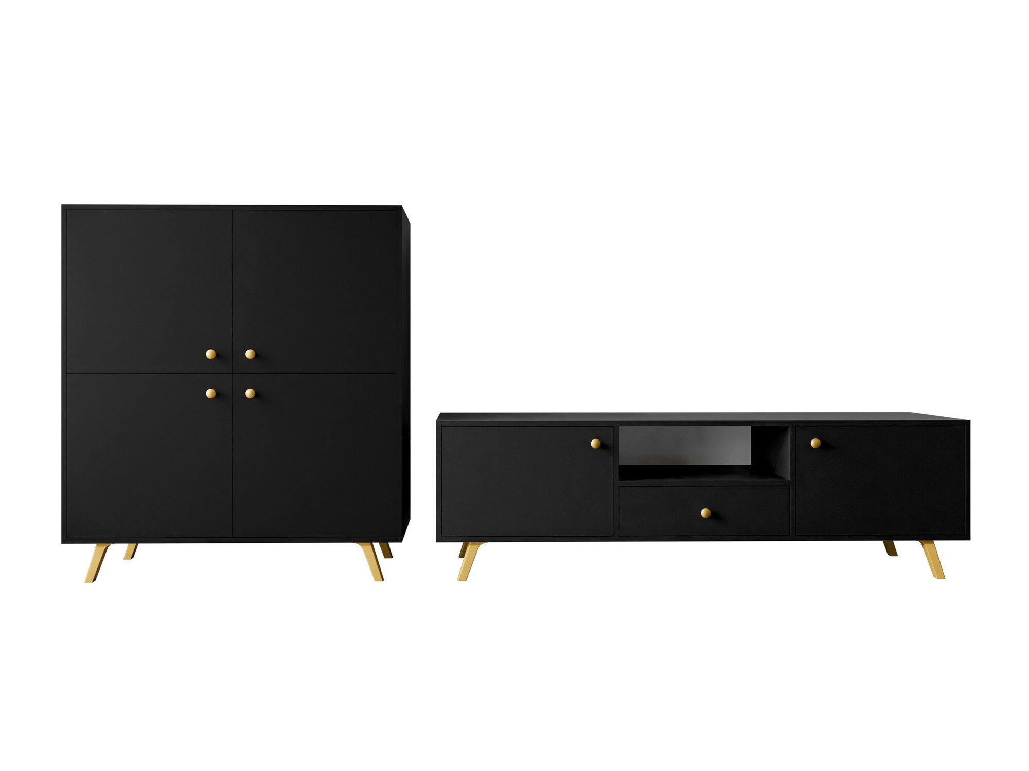 Комплект за хол Monfera 105 (Черен)