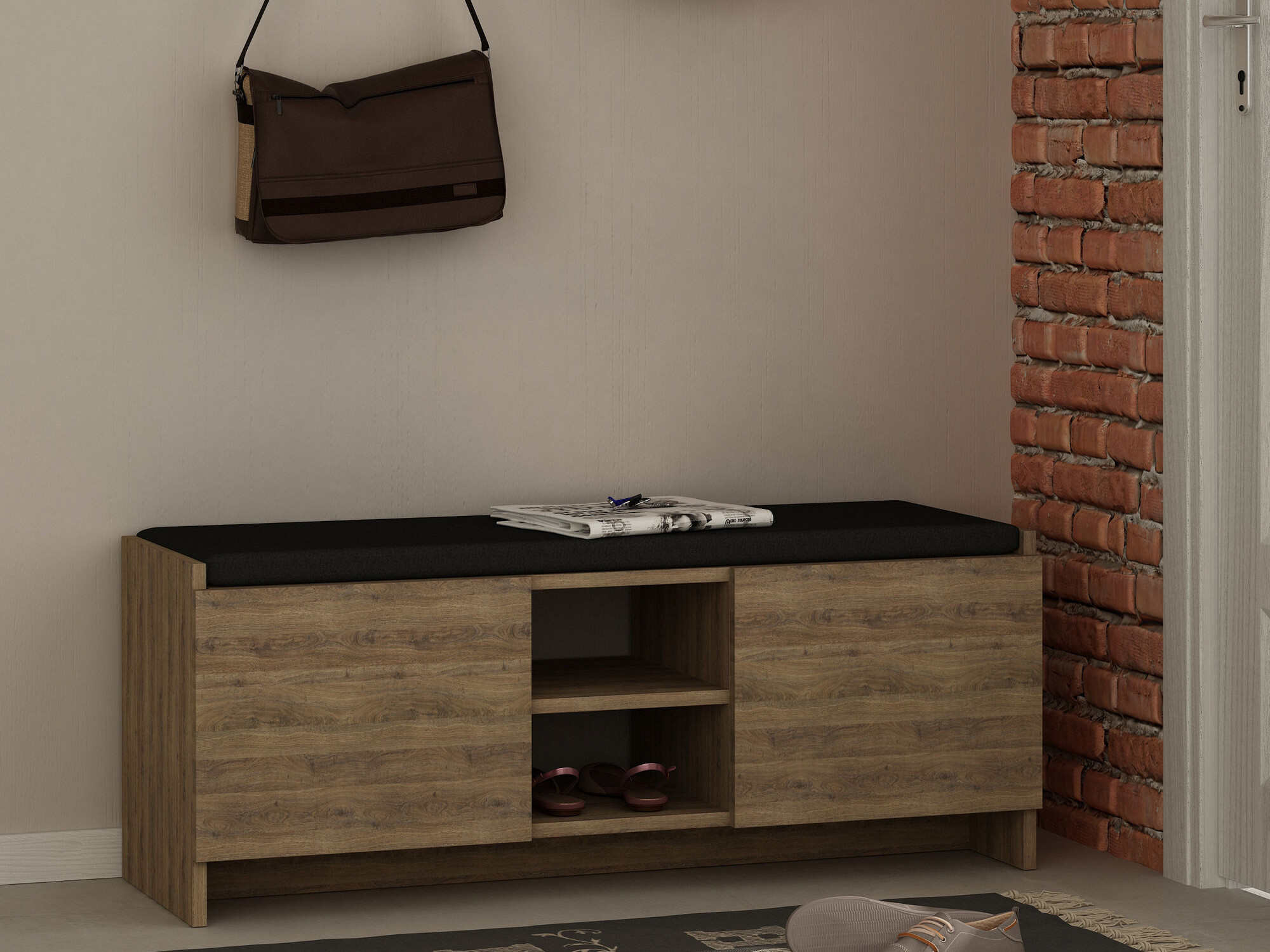 Етажерка за обувки Kailua 1047 (Тъмен дъб)