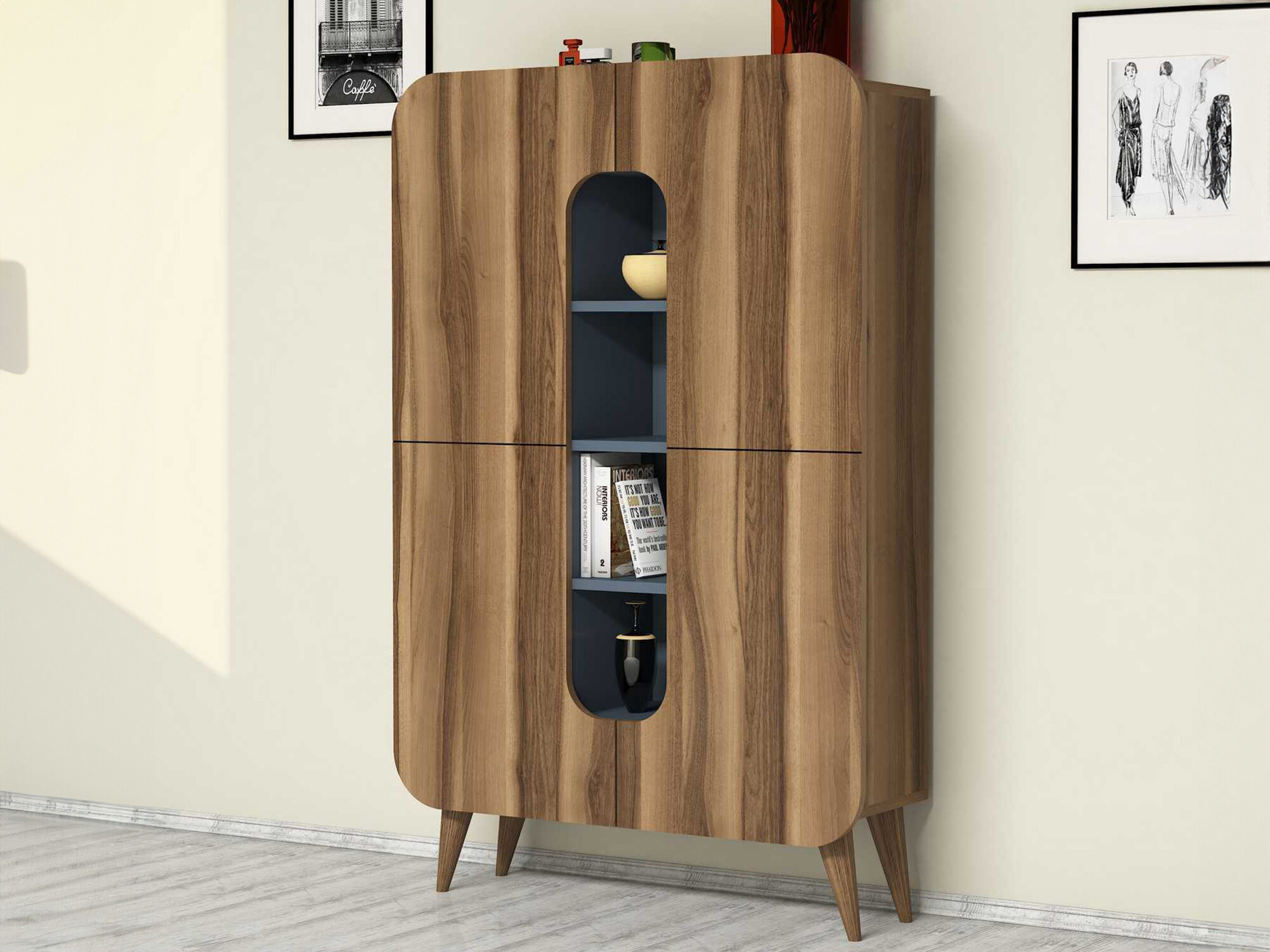 Етажерка Kailua 340 (Орех + Син)