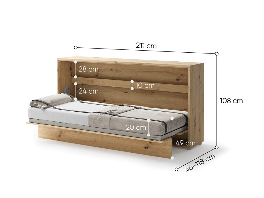 Падащо легло Concept Pro Lenart Levfere 115 (Artisan дъб)