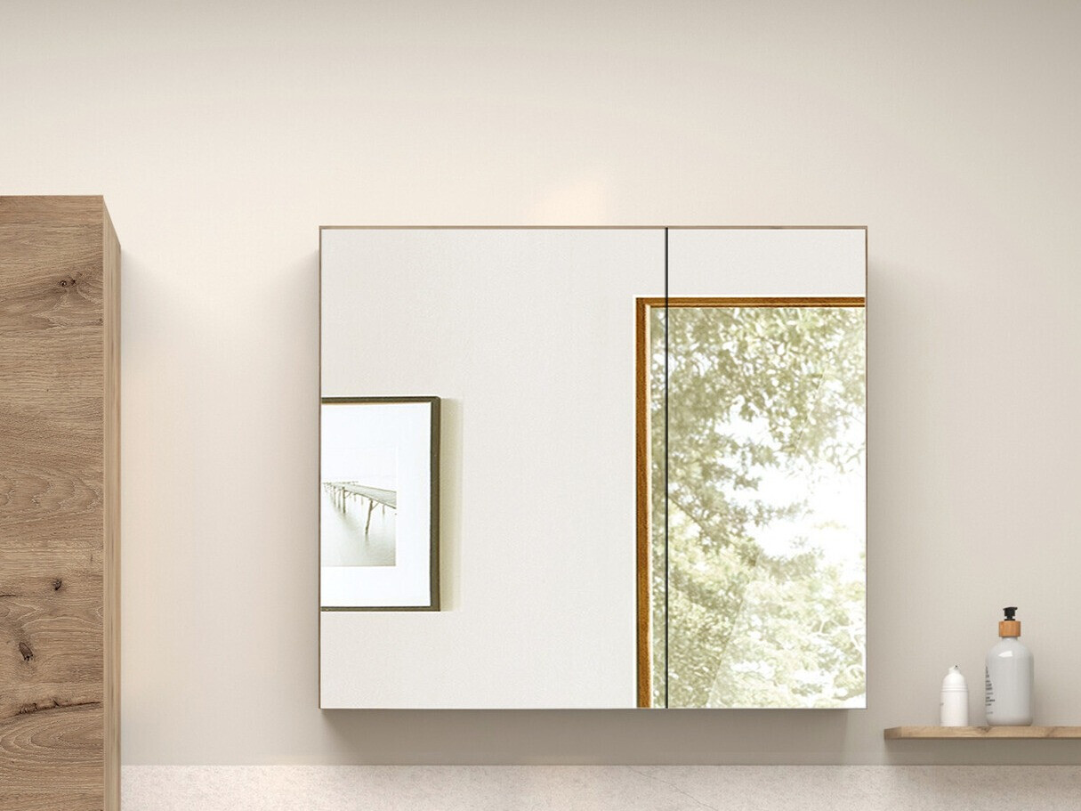 Шкаф за баня с огледало Soncamu 104 (Дъб)