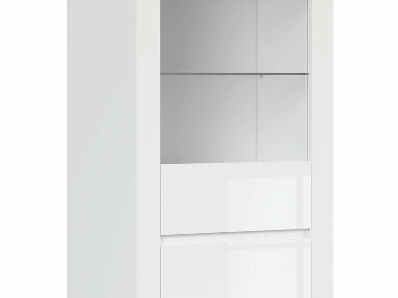 Етажерка Sonsoru 104 (Бял + Бял гланц + Дъб уотан)