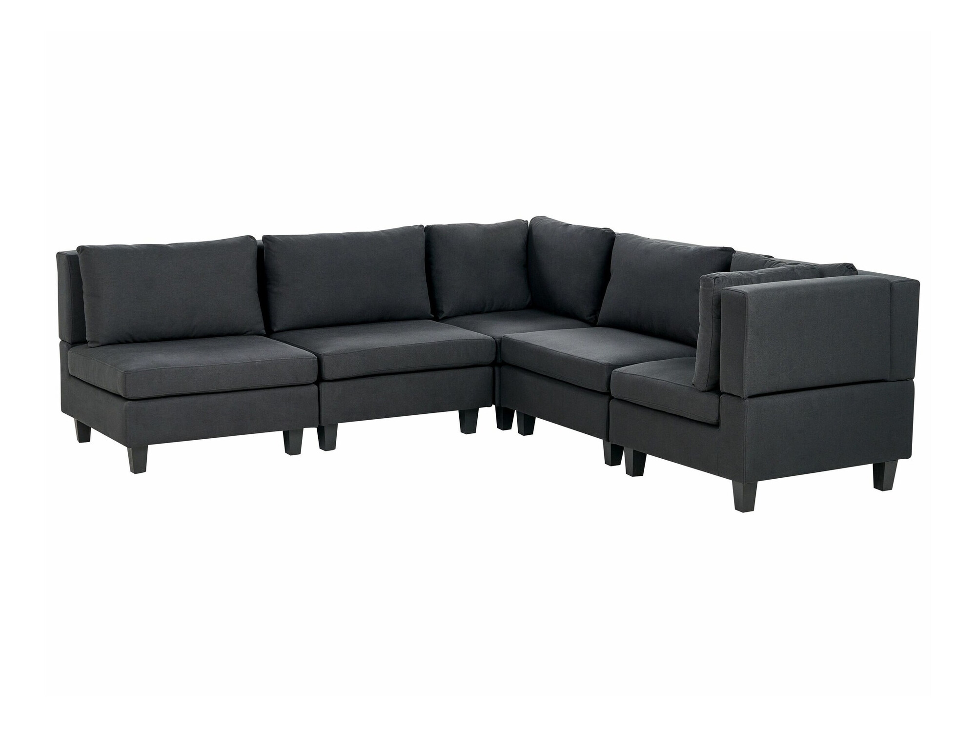 Модулен ъглов диван Elbmeli 109 (Черен)