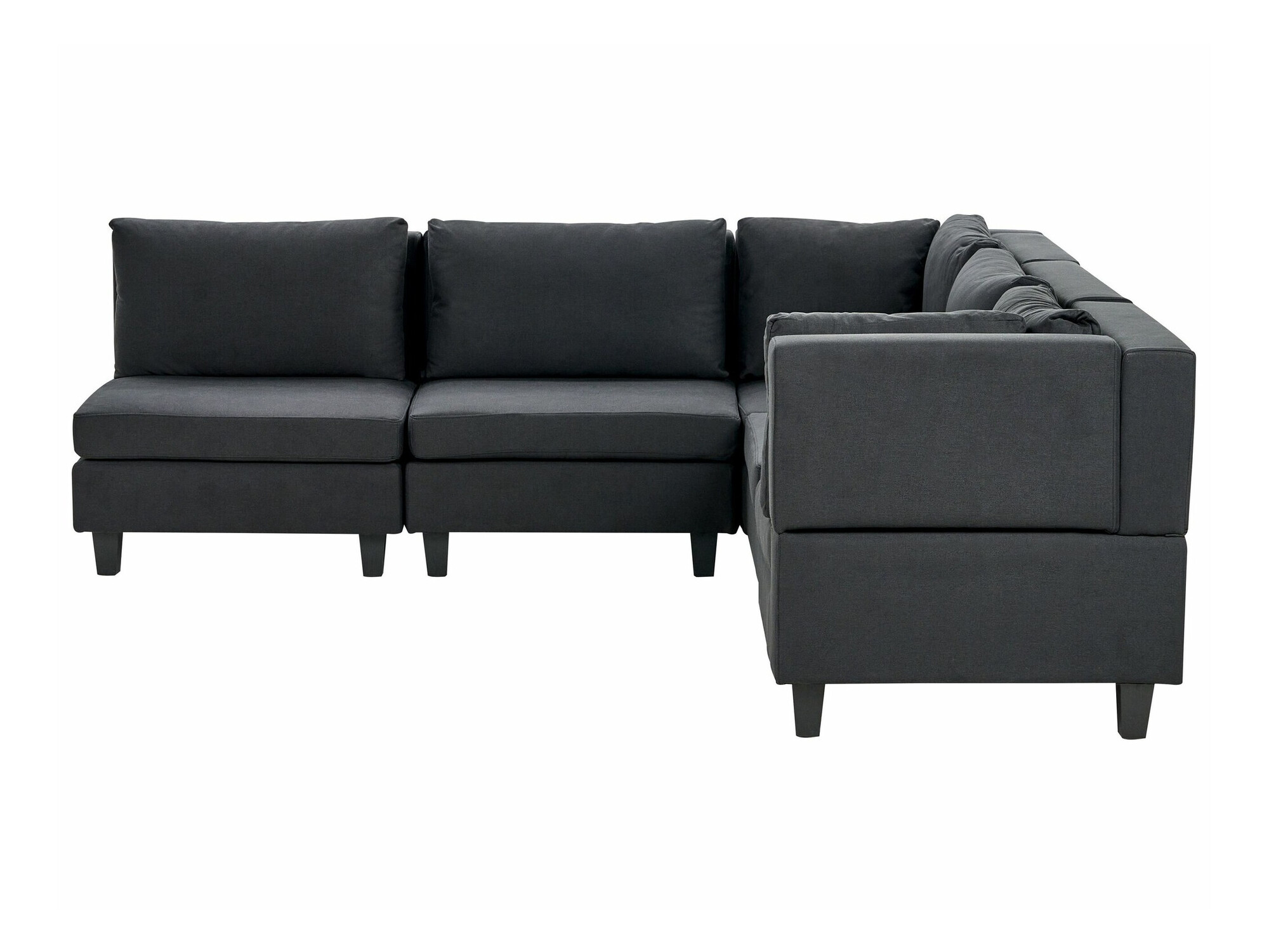 Модулен ъглов диван Elbmeli 109 (Черен)