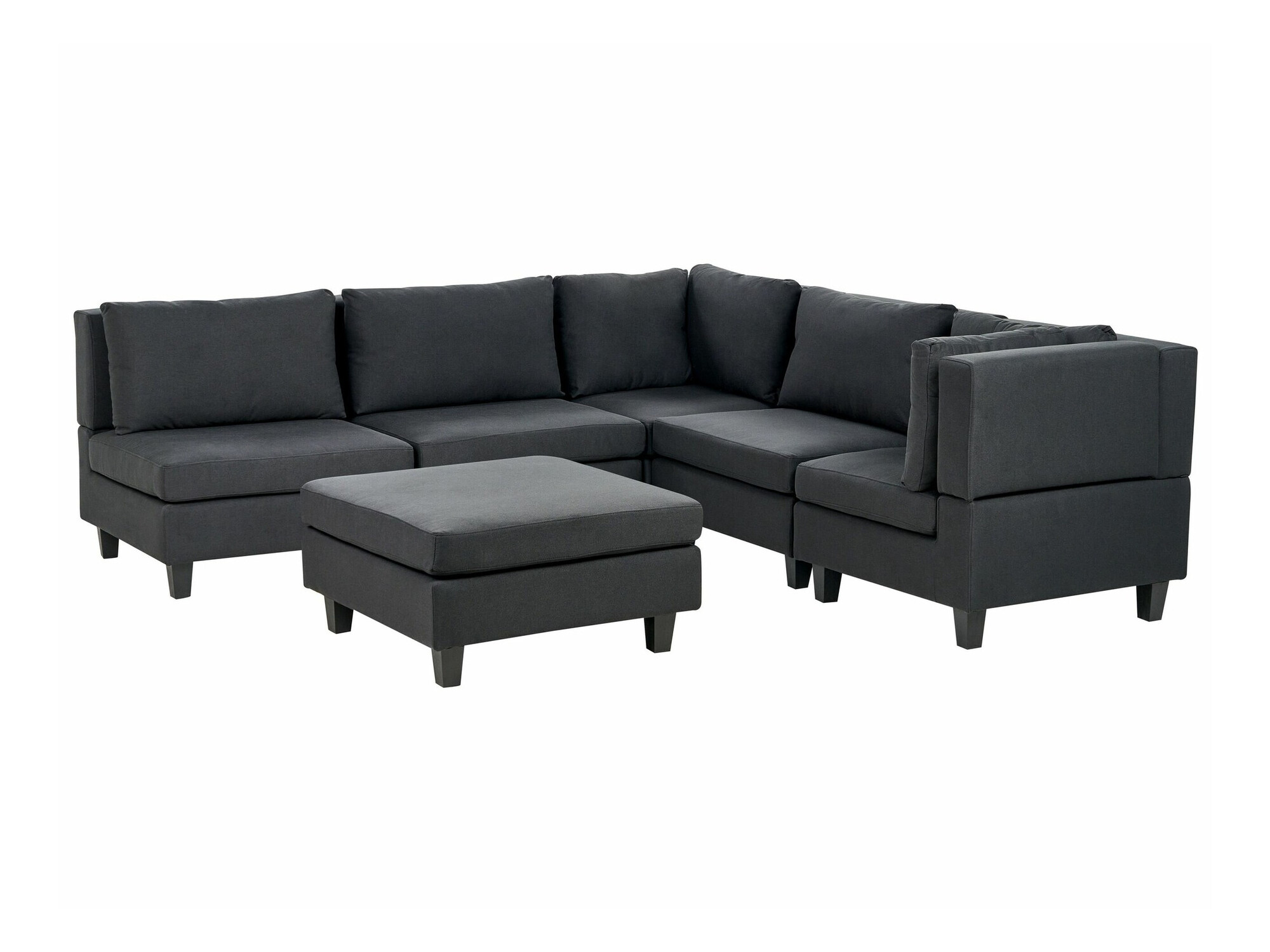 Модулен ъглов диван Elbmeli 109 (Черен)