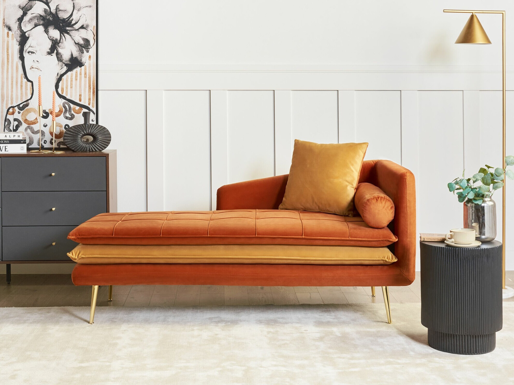 Кушетка Berwyn 1044 (Тъмно оранжево + Оранжев)