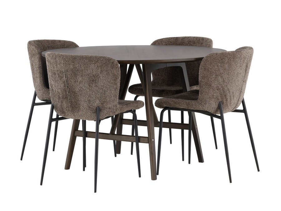 Маса и столове за трапезария Dallas 4570 (Кафяв)