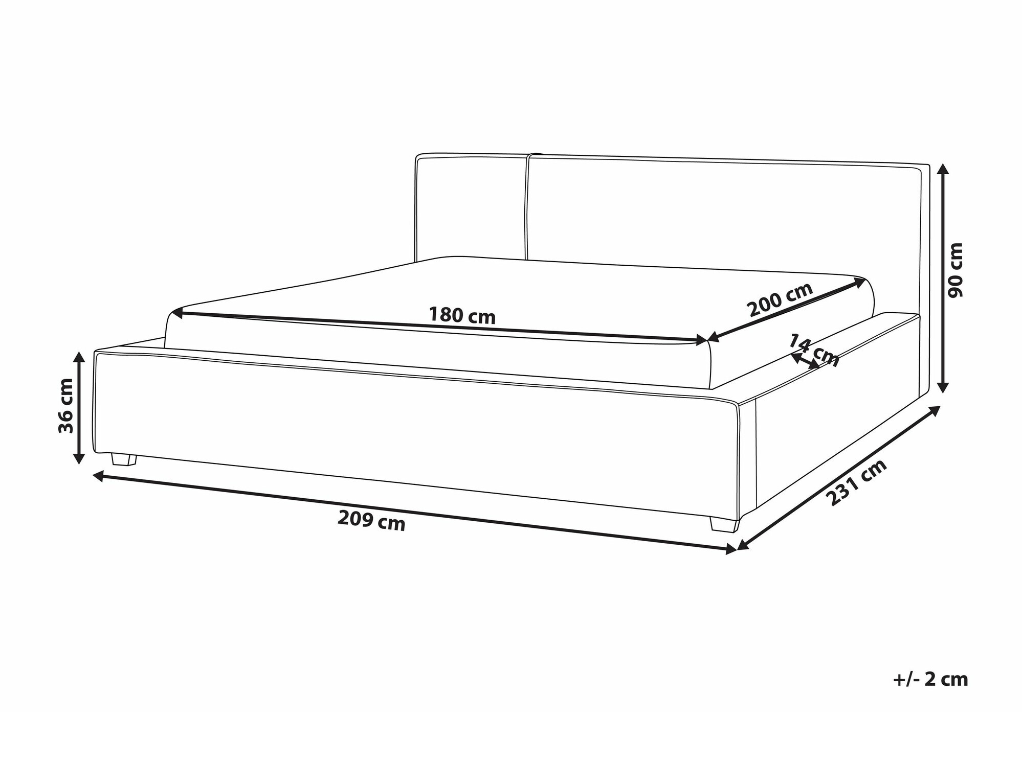 Легло Berwyn 2250 (Бял)