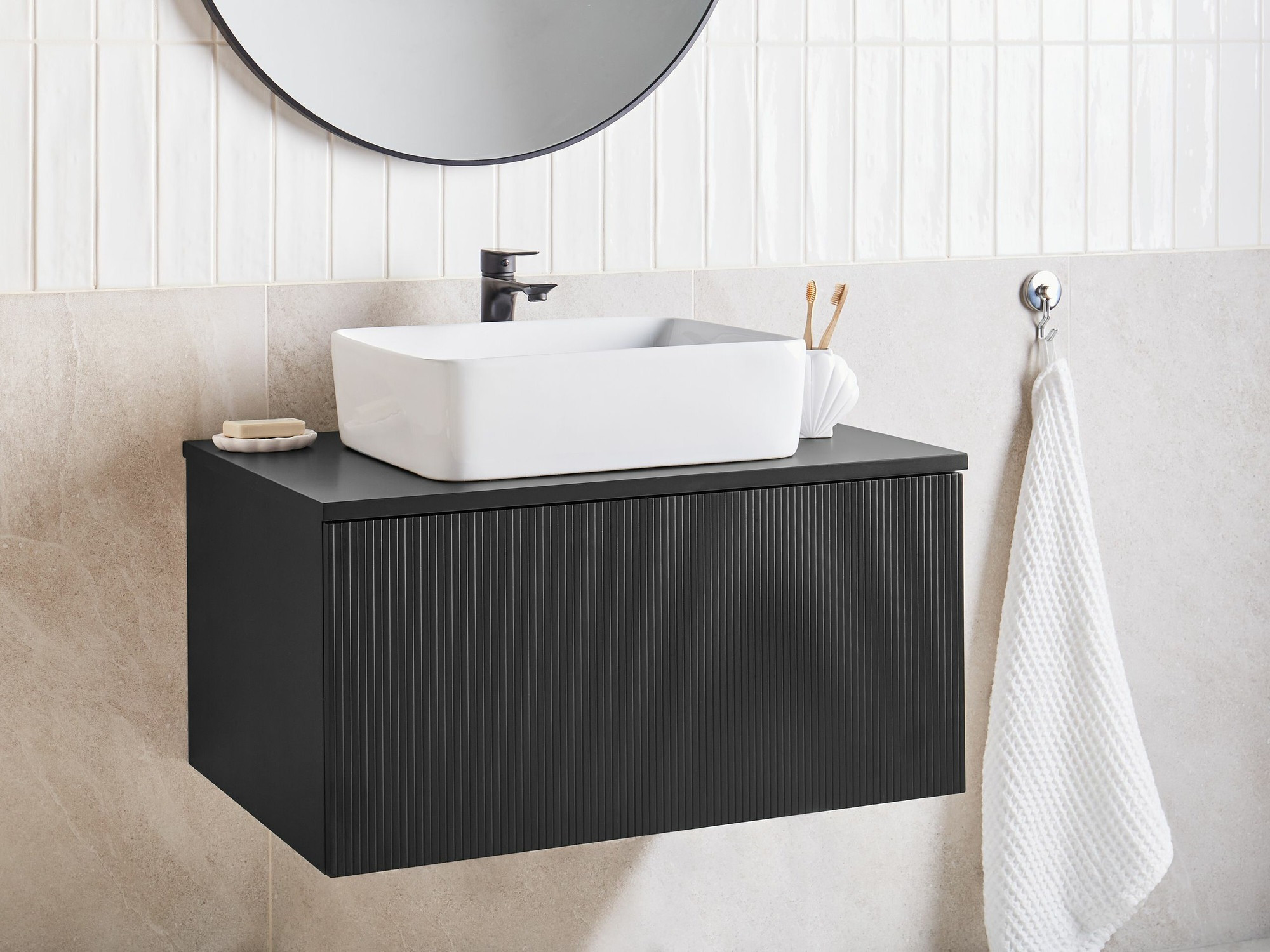 Окачен шкаф за мивка Berwyn 2254 (Черен)