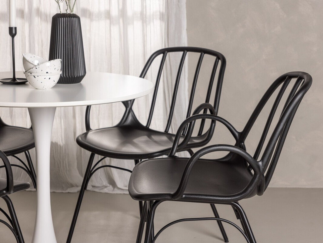 Маса и столове за трапезария Dallas 4588 (Черен)