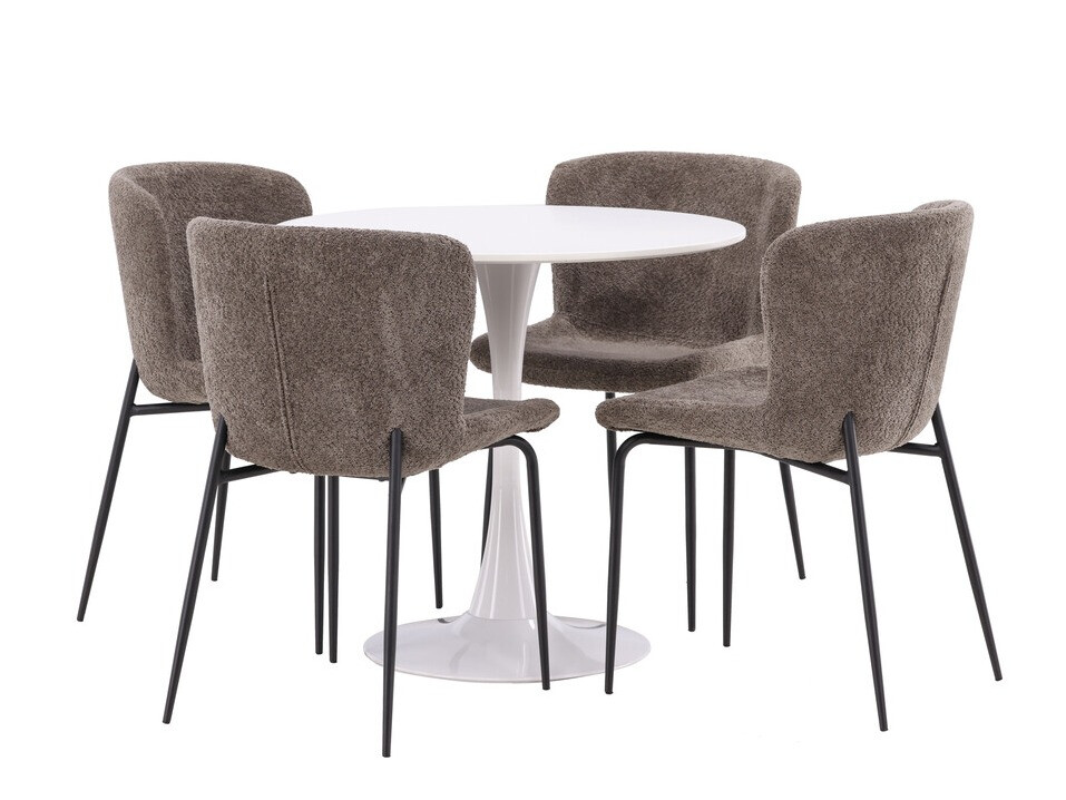 Маса и столове за трапезария Dallas 4590 (Кафяв)