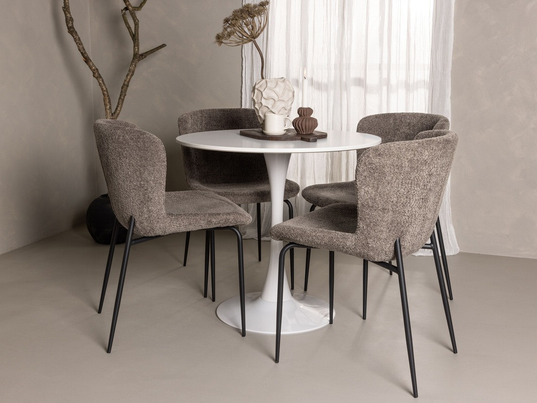 Маса и столове за трапезария Dallas 4590 (Кафяв)