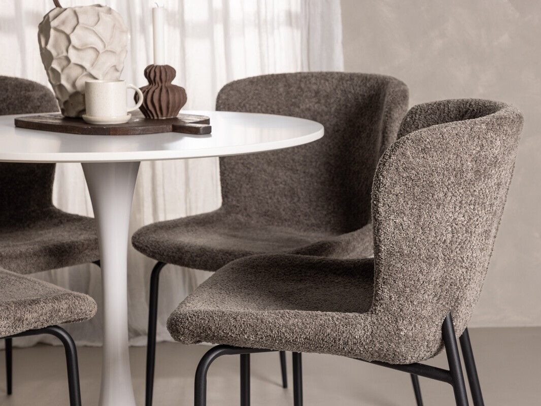 Маса и столове за трапезария Dallas 4590 (Кафяв)